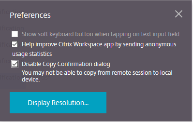 Preferences Disabled