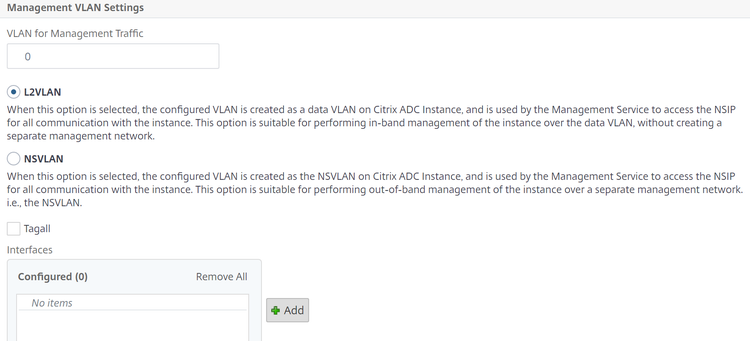 SDX Management VLAN