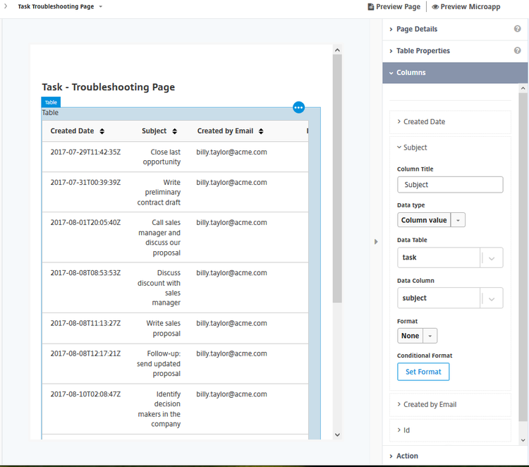 Troubleshooting Page