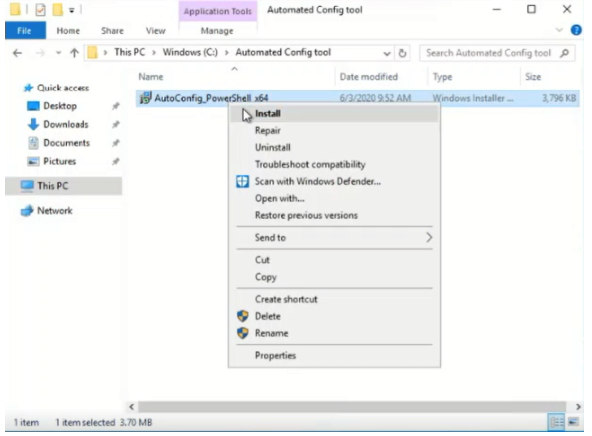 Automated Configuration Tool 1