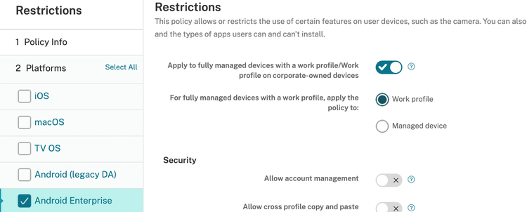 Work Profile 1