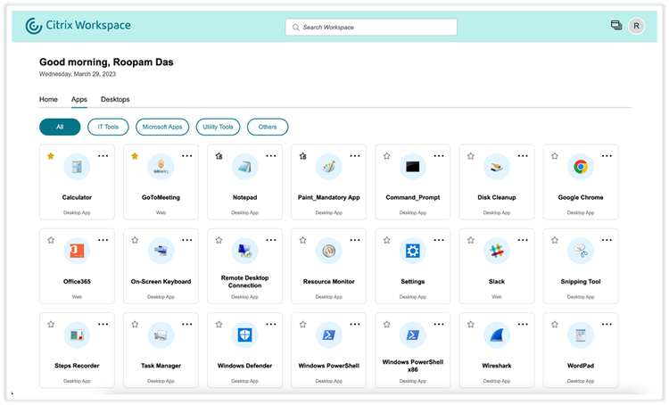 Citrix Workspace UI Streamlined Desktop View