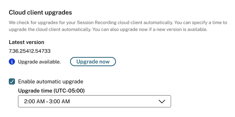 9 Cloud Client Upgrades Console