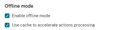 Use Cache To Accelerate Actions Processing Offline Mode