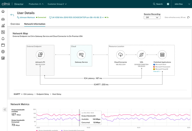 1. Citrix Monitors New Troubleshooting ExperienceSession Network Topology