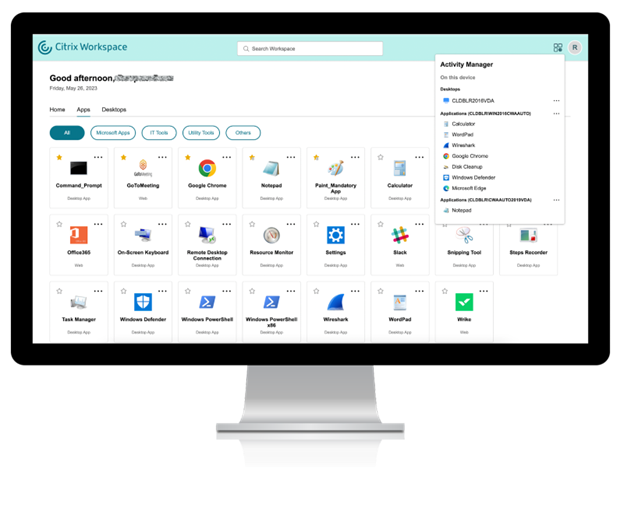 2. The New User Interface With The Activity Manager Selected