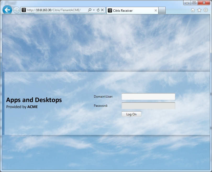 Citrix Receiver for Web - new background with black text
