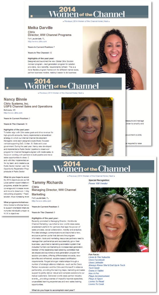 Women of the Channel award spotlights 3 Citrix execs: Tammy Richards, Nancy Binnie and Meika Darville