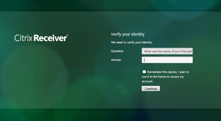 Customized Receiver for Web Logon Page