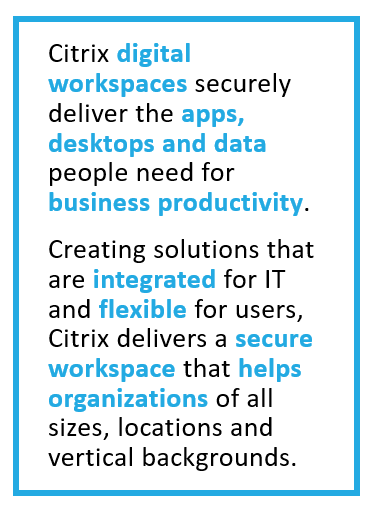Citrix digital workspaces, secure business productivity