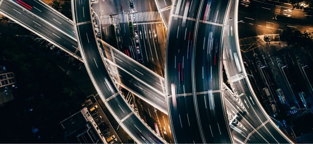 picture of criss crossing roads