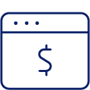 Browser window with dollar sign icon