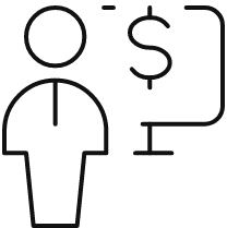 Avatar next to a money sign icon