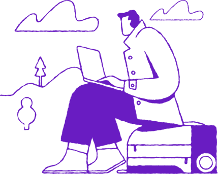 illustration of person working on laptop