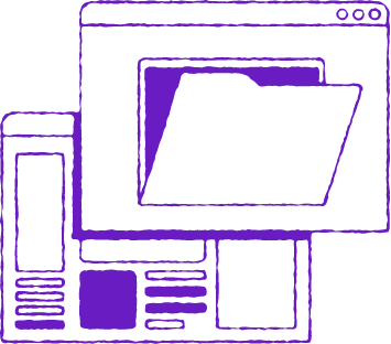 illustration of app screens