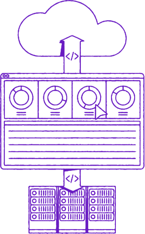 illustration of servers and cloud