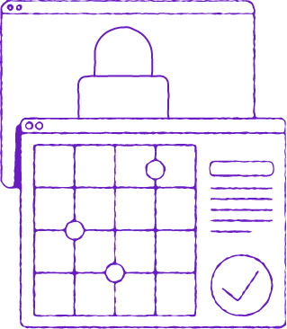 illustration of app lock and chart app screens